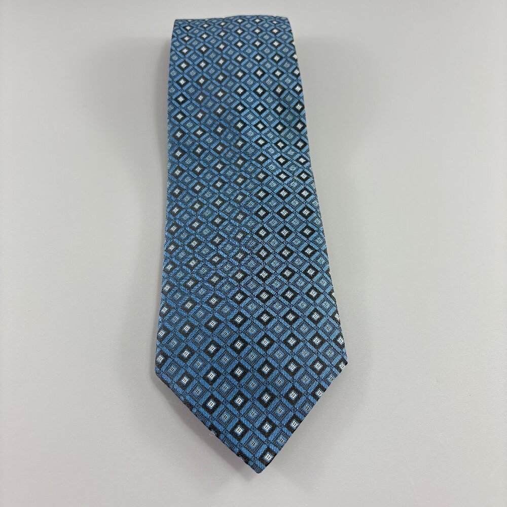 CityLine Classic Blue / Gray Diamonds Men's Tie 3 3/4" x 58"